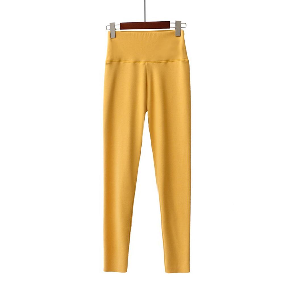 Женские осенне-зимние немецкие бархатные облегающие теплые леггинсы с высокой талией и завязками