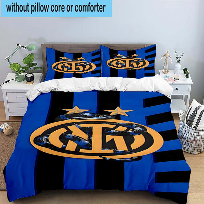 3pcs F.C. Internazionale Milano Printed Bedding Set Duvet Cover Closure Includes 1 Duvet Cover & 2 Pillowcases Bedding Sets Home Decor Gifts