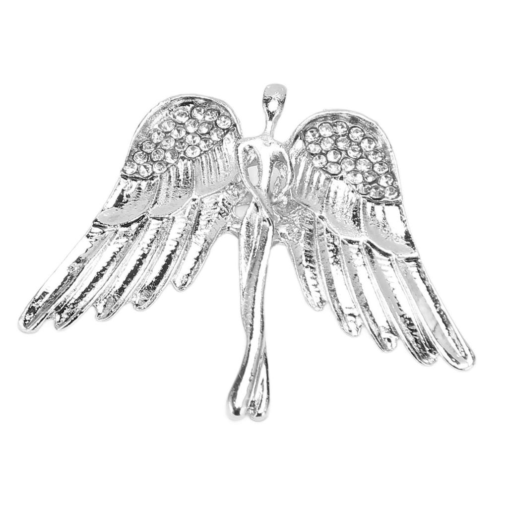 Angel Brooch Pin Alloy Rhinestone Collar Pin Coat Sweater Decorative Accessories Sliver