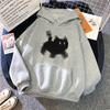 Pixel Cat Print Hoodie for Woman High Quality Hooded Long Sleeve Sweatshirt Fall Winter Girls Daily Casual Sporty Loose Pullover