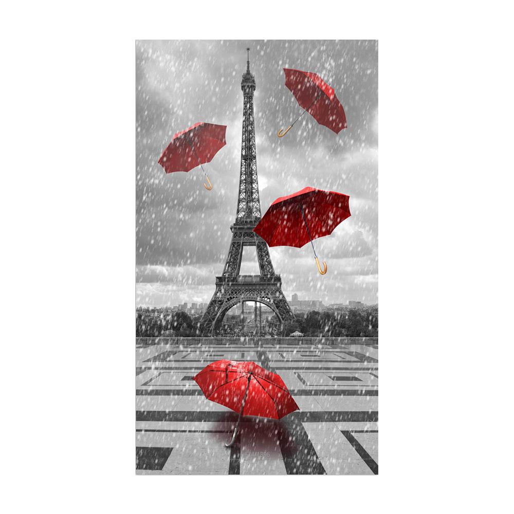 Черно-белый пейзаж, красный зонтик, HD холст, картина для дома, современные подарки, настенные плакаты, принты для гостиной, спальни, офиса, Эйфелева башня, винтажный декор