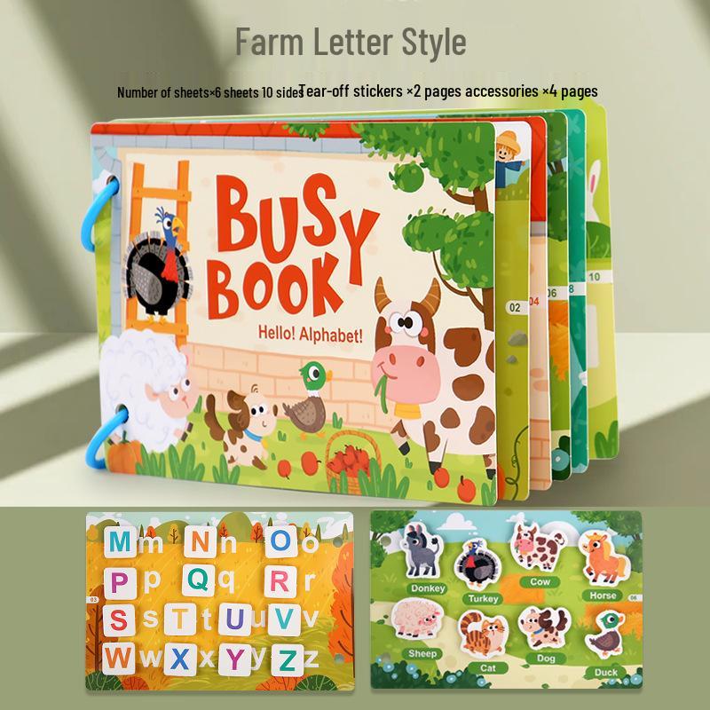 Handmade Educational Quiet Book for Early Childhood Development - Baby Sticker Activity