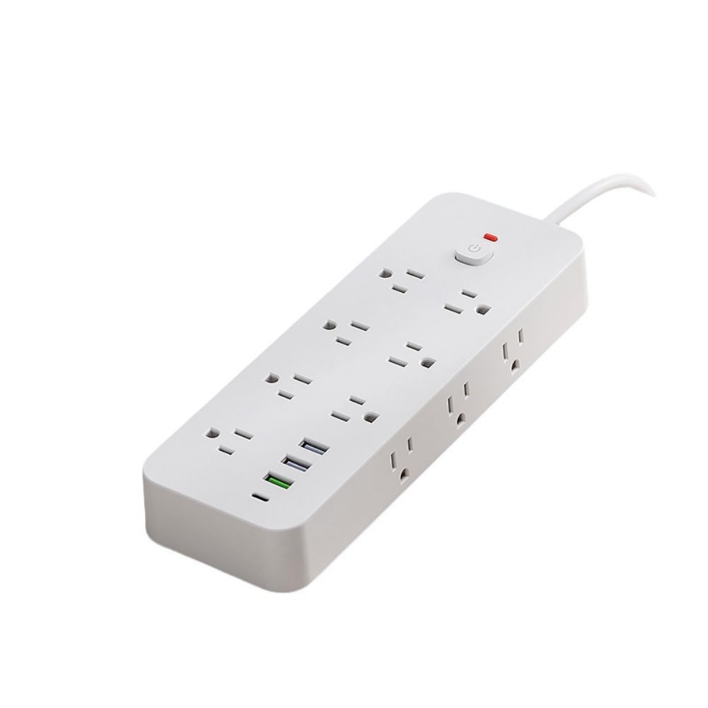 Удлинитель с розетками и USB-портами, 14 розеток AC, 3 порта USB-A, 1 порт USB-C, настенный удлинитель для дома и офиса