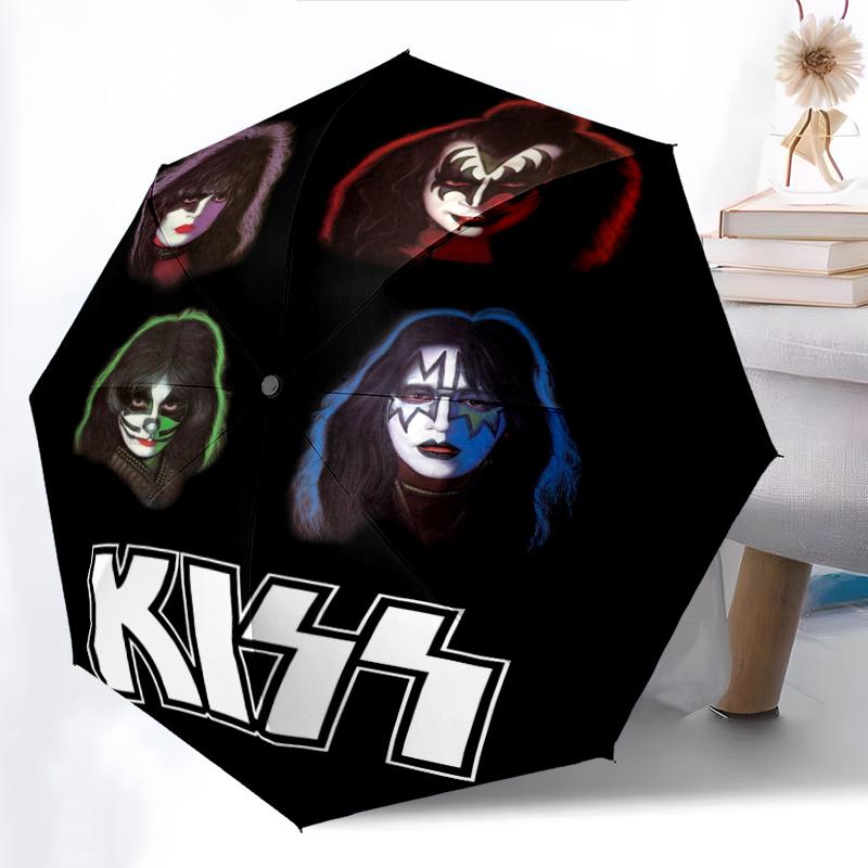 Kiss Band Cosmic Concert Automatic Umbrella - Suitable Travel Outdoor Portable Umbrella Birthday Gift Daily Essentials