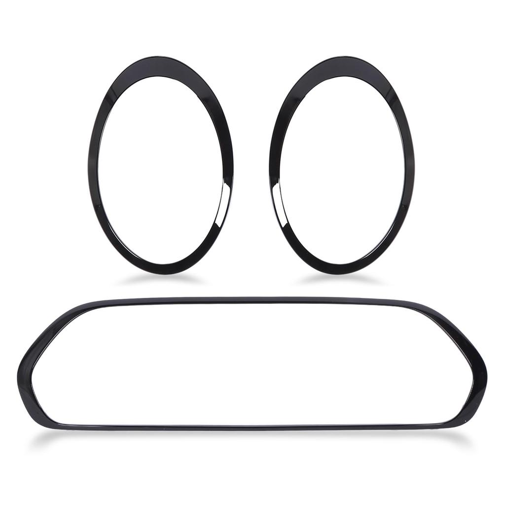 3 Pcs Gloss Black Headlight Grille Surround Cover Trims Kits 51138739497 Replacement for Clubman Standard S JCW F54