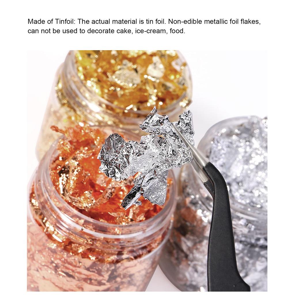 3 бутылки, хлопья золотой фольги, хлопья позолоты из фольги для металлической фольги, хлопья для ногтей, сделай сам