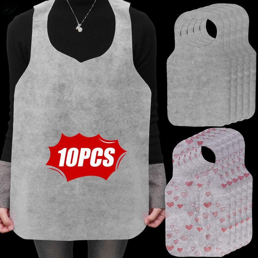 10Pcs/Bag Oil-proof Bib Non Woven Cooking Apron Restaurant Home Supplies
