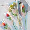 10Pcs Color Transparent Rose Packaging Bags Flower Bouquet Plastic Bag Bouquet Wrapping Paper One Straight Bag Flower Packaging