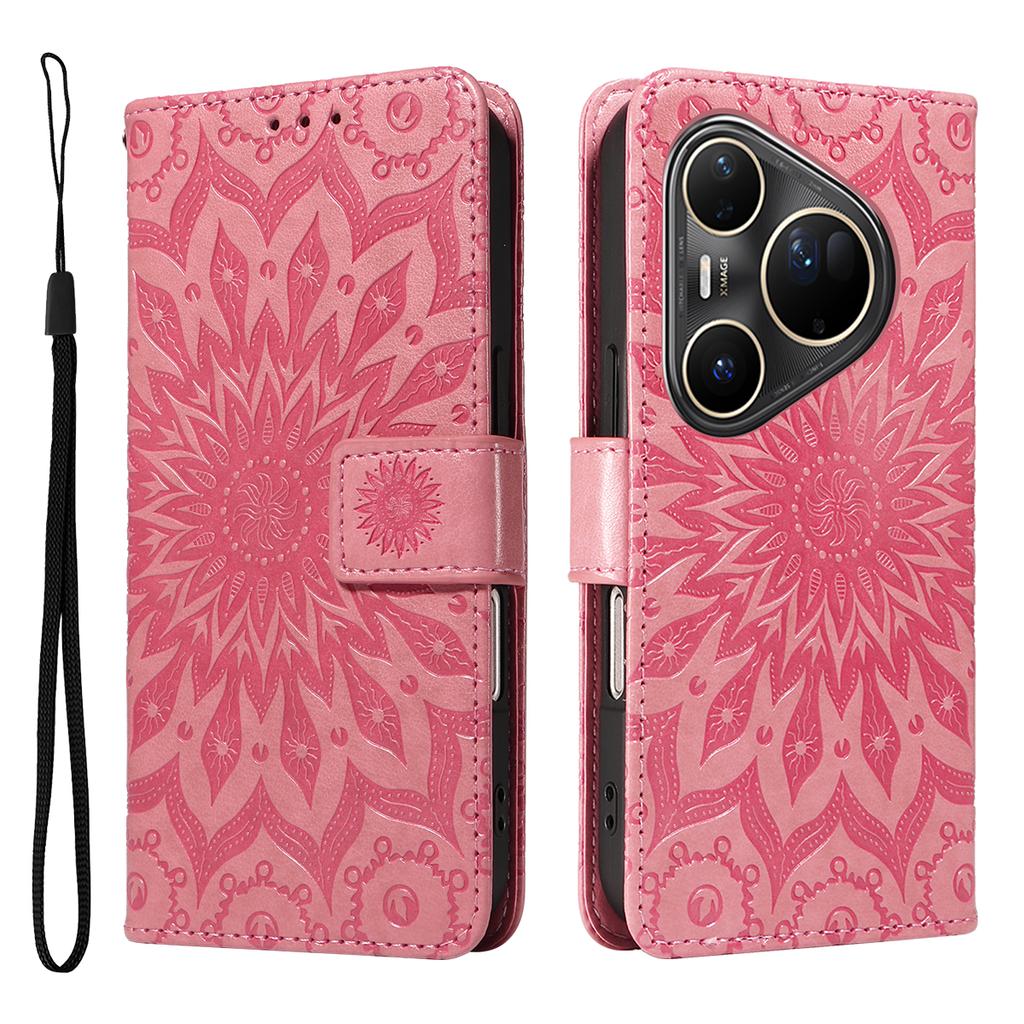 For Huawei Pura 80 Ultra Leather Wallet Case Sunflower Imprinted Phone Cover