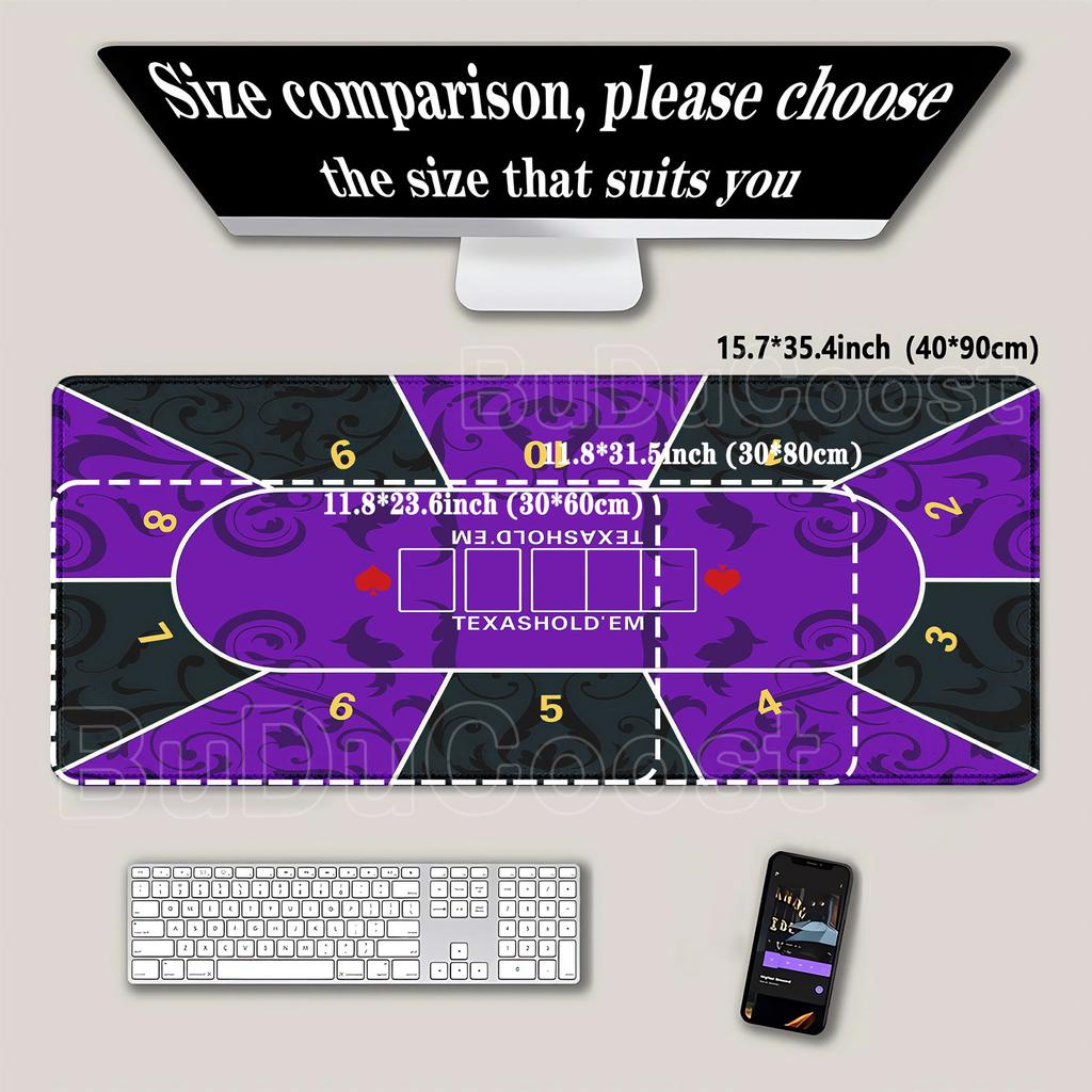 Larger HD Printing Texas Hold'em Mouse Pads Portable Durable Stitch Edge Poker Entertainment Office Accessories Gaming Desk Mat