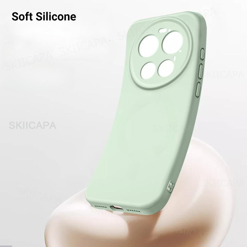 Liquid Silicone Magnetic Case for Xiaomi 17 Ultra Magsafe Wireless Charging Soft Skin Smooth Cover for Mi 17 Ultra Bumper Funda