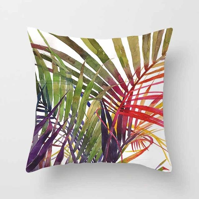 Tropical Plants Pillow Case Polyester Decorative Pillowcases Green Leaves Throw Pillow Case Kussensloop Almohada Poszewka Zt306