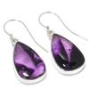 Natural Brazilian Amethyst Gemstone 925 Solid Sterling Silver Earring 1.75" R6f72