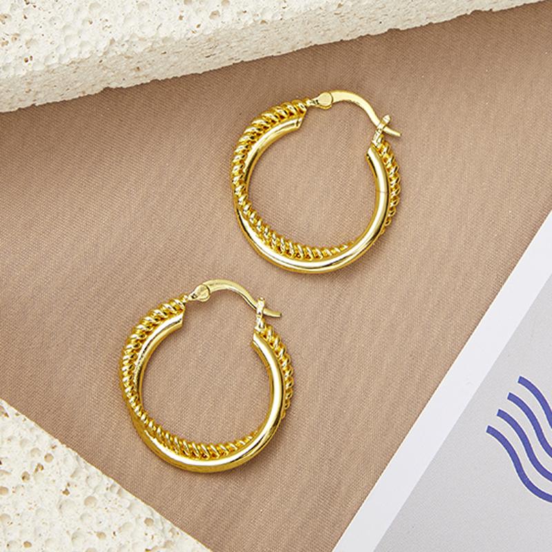 Винтажные серьги-кольца с геометрическим узором 14 карат для женщин, дизайнерские массивные серьги-кольца золотого цвета, свадебные украшения 2023 г.