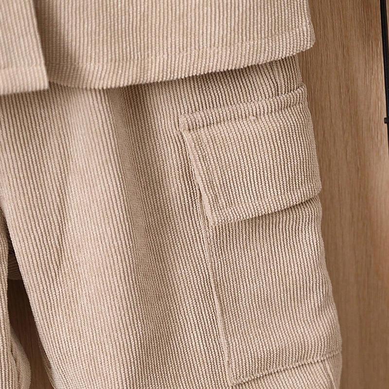 Бежевый детский осенне-зимний костюм: Стильный комплект для маленького мальчика: куртка с длинным рукавом и брюки