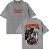 Japanese Anime Dorohedoro Kai Vintage Washed T-shirt   Cool ga Graphic T-shirts 's Gothic Rock Horror T Shirt