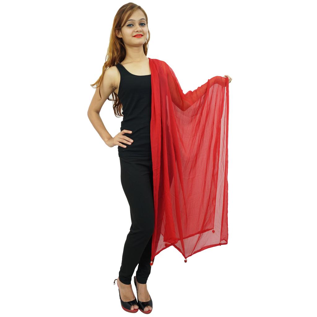 Индийский палантин Dupatta Chunni из смесового шифона, длинный шарф с запахом и кисточками