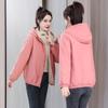 Women's Fall and Winter Large Size Warm Short Jacket Lined Cotton Warm Jacket Casual Hiking Jacket
