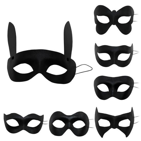 2 Pcs Party Masque Black DIY Retro Party Masque Breathable Half