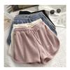 Вафельные спортивные шорты женские летние корейские версии свободных домашних широких горячих брюк с высокой талией для ношения
