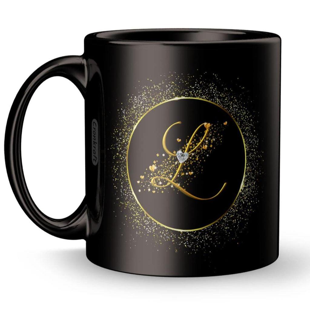 Золотая рамка с крамовой кружкой с буквенным принтом L + брелок, подарок для любви, дня рождения, жены, мужа, подруги, парня, детей, брата