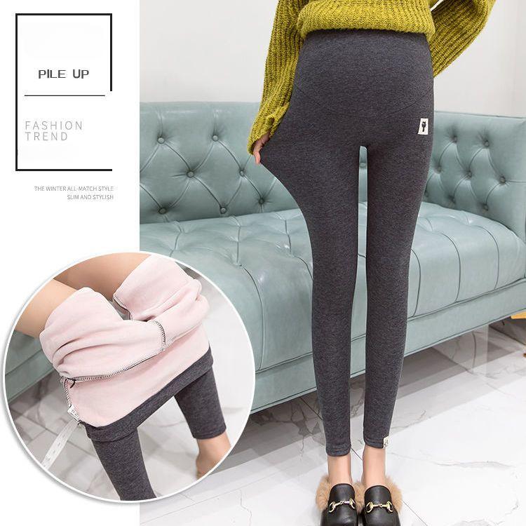 Леггинсы для беременных, утепленные и бархатные брюки для беременных, осенние и зимние леггинсы для беременных с поддержкой живота