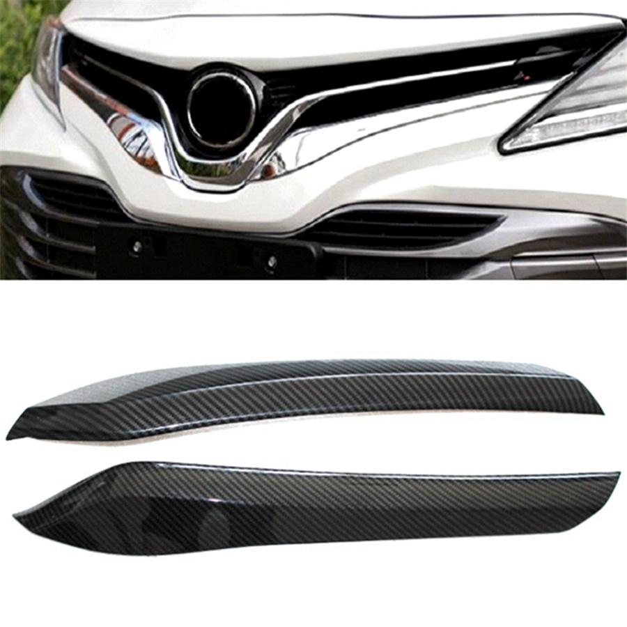 For Toyota Camry 2018-2021 Car Front Center Grill Grille Cover Trim Carbon Fiber Look