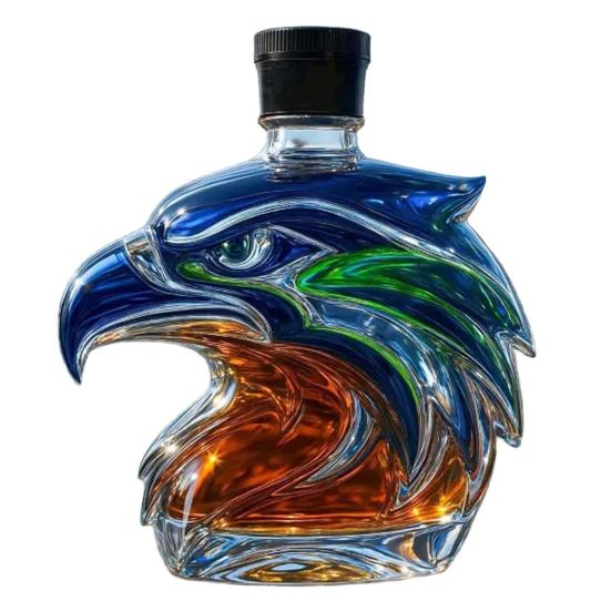 Eagle Head Whiskey Bottle Unique Glass Decanter 3D Liquor Container for Whiskey Wine Cocktails Coffee
