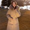 Korean Style Waist Slim Warm Down Coat Knee Long Aautumn & Winter New Hooded White Duck Down Thickened Down Coat