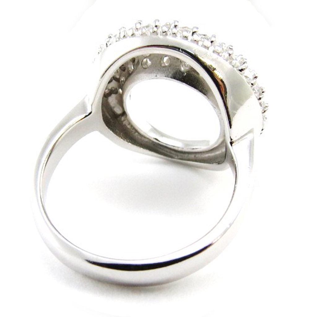 Серебряное кольцо 'Сисси' белое серебро (родий) - 17 мм