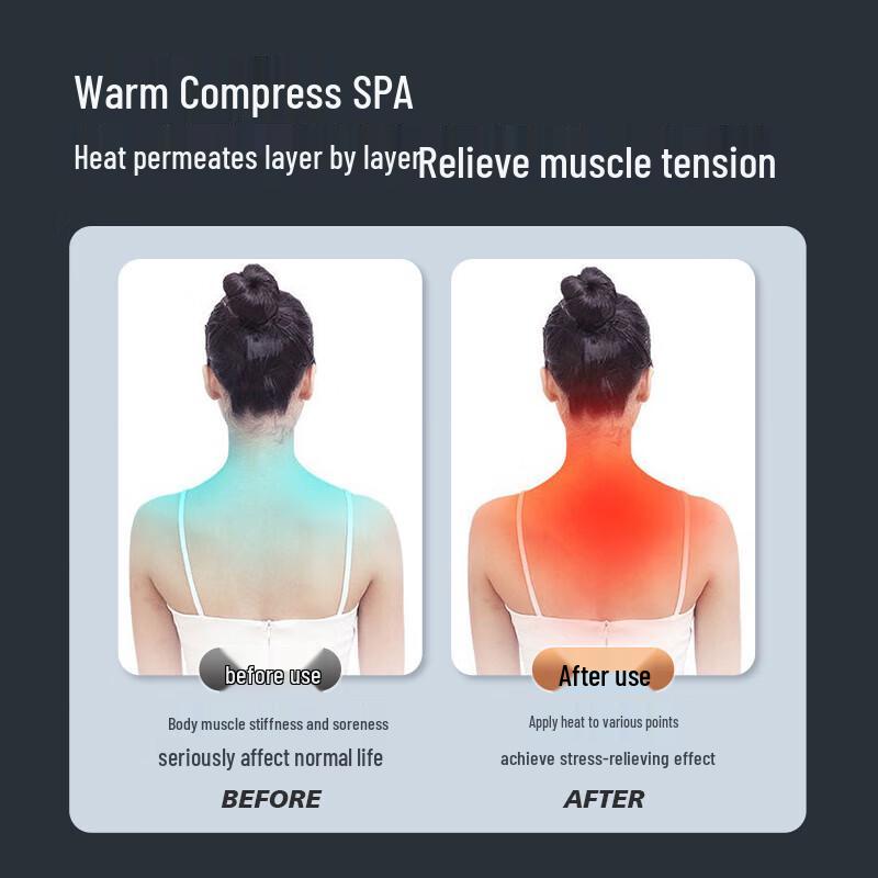 Aux Neck and Shoulder Percussion Massager Shawl with Heat CN plug (adapter included)