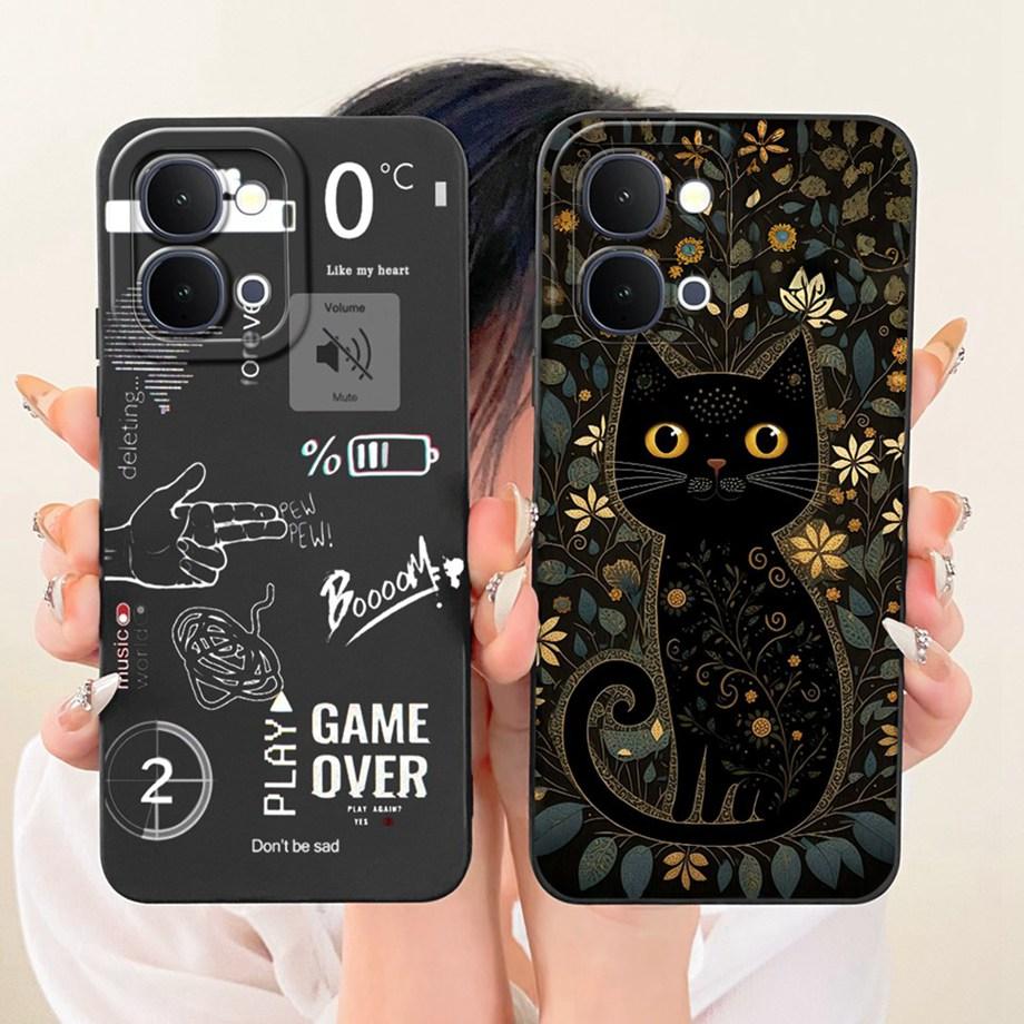 Soft Liquid Silicone Phone Case For Vivo Y31D 4G Capa Cat Cartoon Dragon Animals Bumper For Vivo IQOO Z11X Y51 PRO Y500i Cover