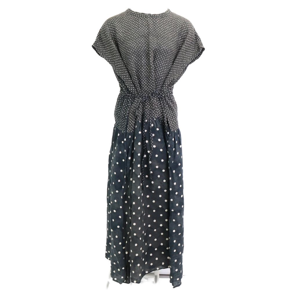 45R [/24Stainless Steel] 70650392 Linen Dot Print Dress/ Dress 00 khakiUsed