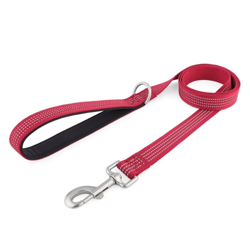 Reflective Dog Leash Night Walks Non-Adjustable Nylon Lead Small Medium Large Dogs 122cm/152cm
