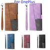 For OnePlus 6,7,8,9,10,OnePlus Nord,OnePlus 8T,OnePlus 9R,OnePlus 10R...Hand Rope Style Splicing Design PU Leather Flip Stand Wallet Phone Case