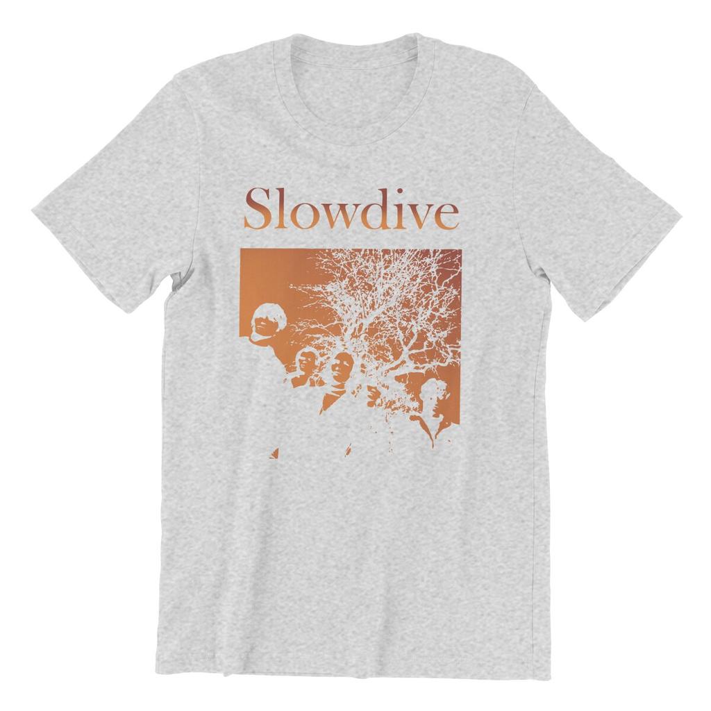 Мужская футболка Slowdive Tour 90-х Хлопковые топы Повседневная футболка с коротким рукавом и круглым вырезом Классические футболки