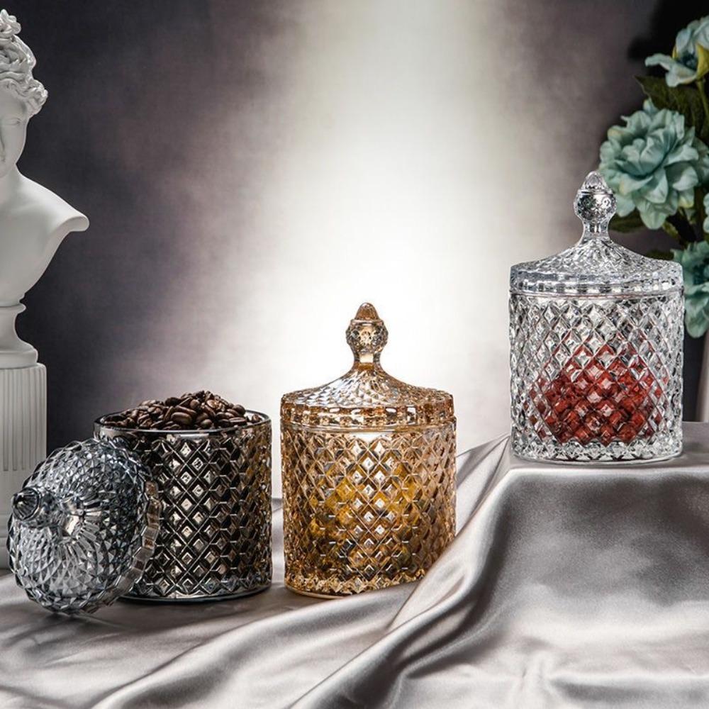 300/600 мл с крышкой Алмазная конфетница Цветной кристалл Сахарница Новые контейнеры для хранения продуктов Домашнее хозяйство