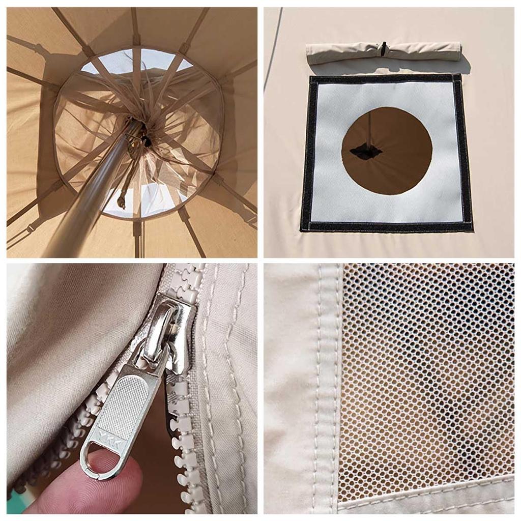 Палатка Naturehike One Pole Tent TC Материал Хлопок Характеристики Водонепроницаемая хлопковая парусина Семейная кемпинговая палатка Кемпинговая палатка с колокольчиком на 4 сезона из хлопка (хаки