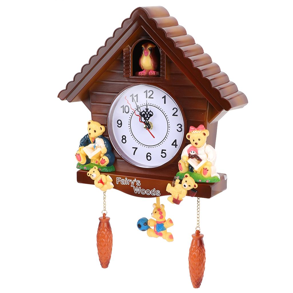 Cuckoo Clock Tree House Wall Clock Art Vintage Decoration for Home