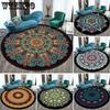 Этнический стиль ретро мандала круглый ковер терраса чайный столик гостиная спальня напольный коврик