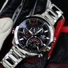 Casio Edifice Series Fashion Business New Bluetooth Smart Solar Waterproof Quartz Movement Stainless Steel Strap Mens Watch Black Dial EQB-501XD-1A