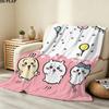 1PC Chiikawa Patterned Flannel Blanket Suitable For All Seasons For Home Decor Warmth And Comfort Gifts Holiday Present