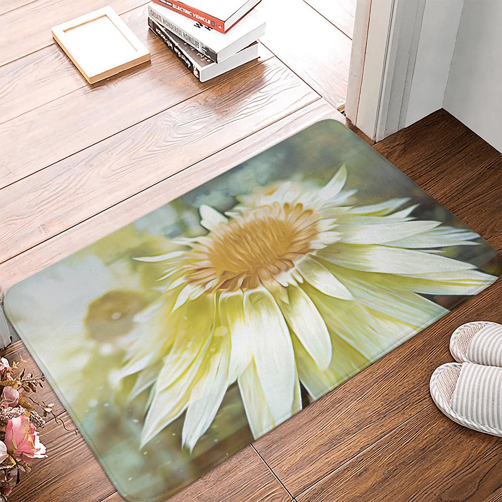 Нескользящий замшевый ковер с цветочным растительным пейзажем, дверной коврик, дверной коврик, напольный коврик для кухни, гостиной, ковер
