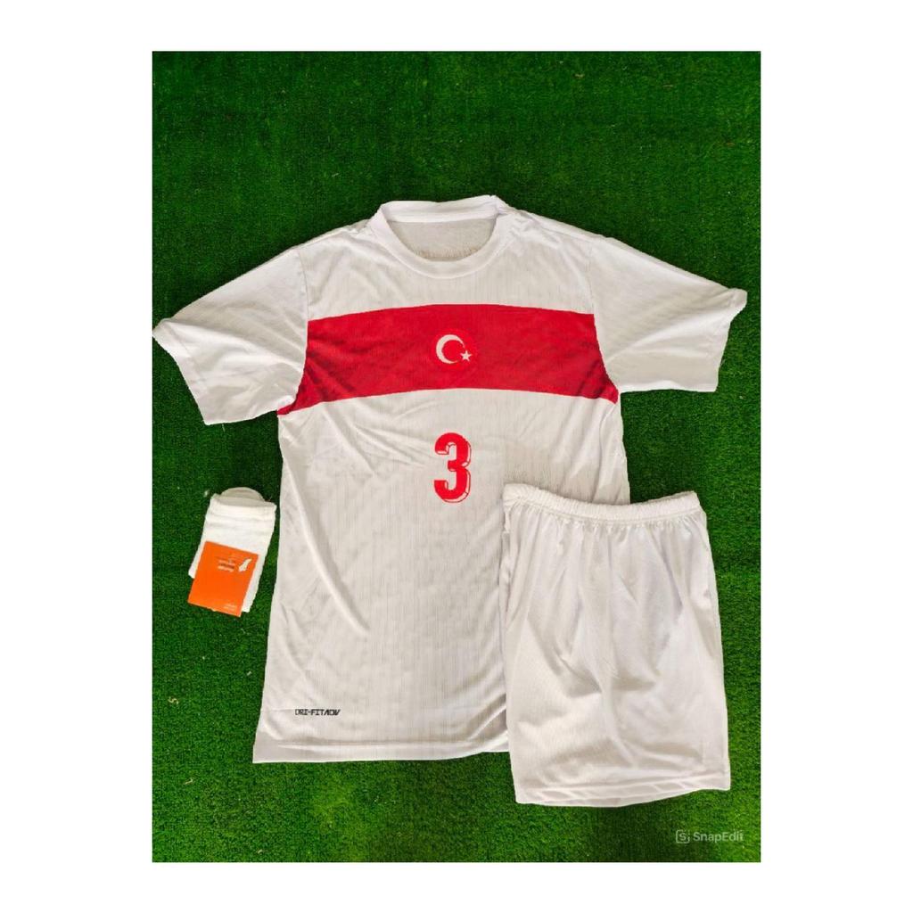 Merih Demiral Trkiye 2024 European Championship White Kids Jersey (jersey Shorts Socks)