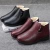 Горячая Распродажа Женская Обувь Мамам Плоская Подошва Зимние Сапоги Мягкая Кожа Пожилым Ботильоны Удобный Хлопок Женские Короткие Сапоги