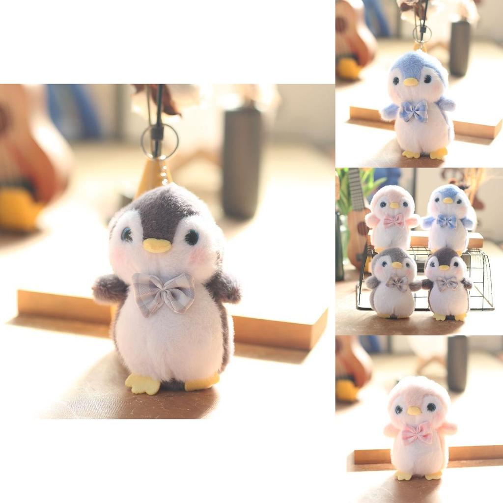 Penguin Stuffed Animal Plush Toy Backpack Keychain Soft Rabbit Fur Kids Gift
