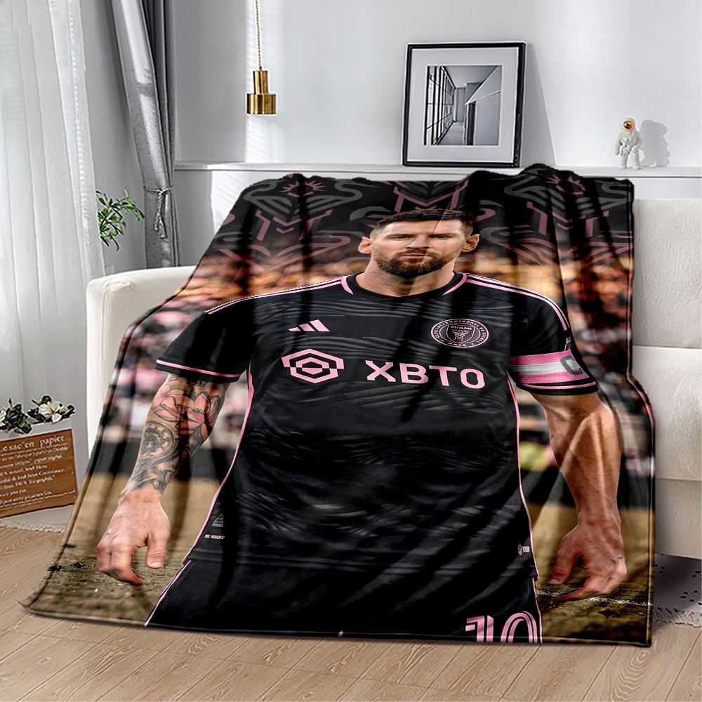 Messi 586 Blanket Comfortable Perfect for Couch Sofa Picnics Four Seasons Universal Stylish Decor Gifts For Family Or Friends