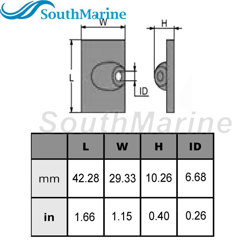 Outboard Motor 42121A1 42121A2 42121Q02 LLC Trim Tab Anode for Mercury Mariner Force Lower Unit 6HP 8HP 9.9HP 10HP 13.5HP 15HP