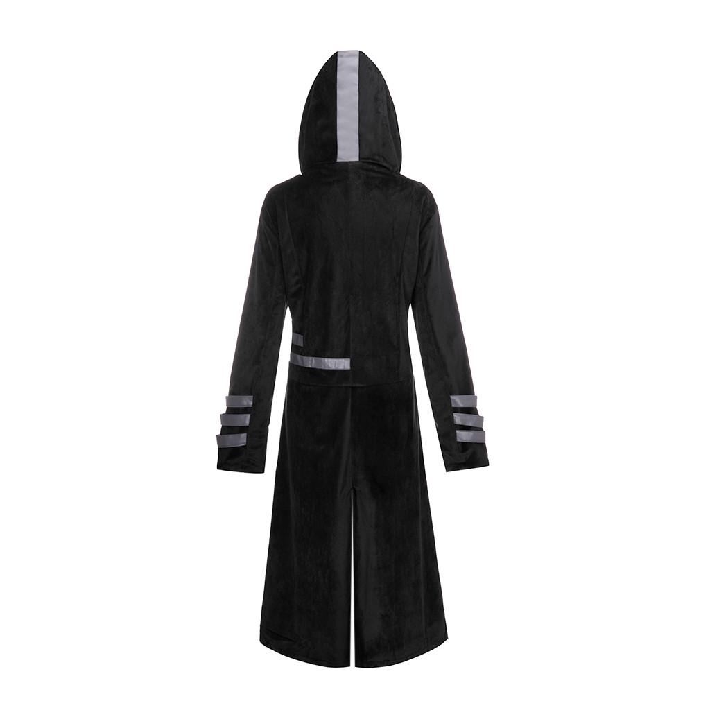 Fashion Mens Gothic Hooded Trench Party Costume Tailcoat Long Sleeve Jacket