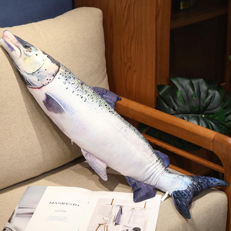 Simulation Sea Fish Plush Toy Saury Salmon Throw Pillow Doll Golden Gun Bream Grouper Cushion Doll